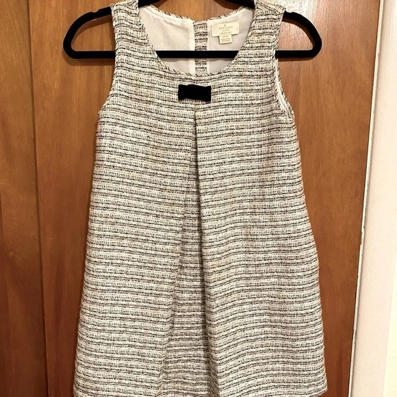 Kate Spade Girlz Multicolor Tweed Sleeveless Lined Dress w/Black Bow Size 10 - Picture 1 of 7